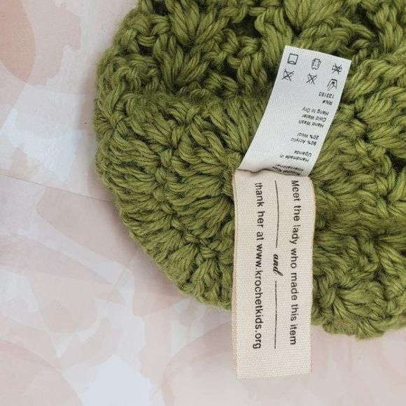 Krochet Kids Handmade‎ Green Beanie Style Cap Hat - Picture 8 of 10